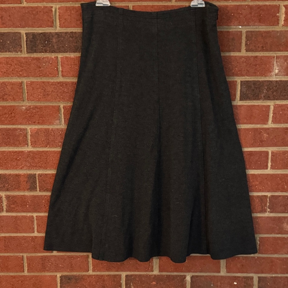 Charter Club Deep Heather Gray Stretchy Full Midi Skirt
